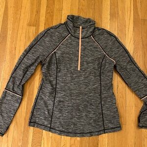 ZELLA lightweight workout/running Pullover Gray & Coral sz L